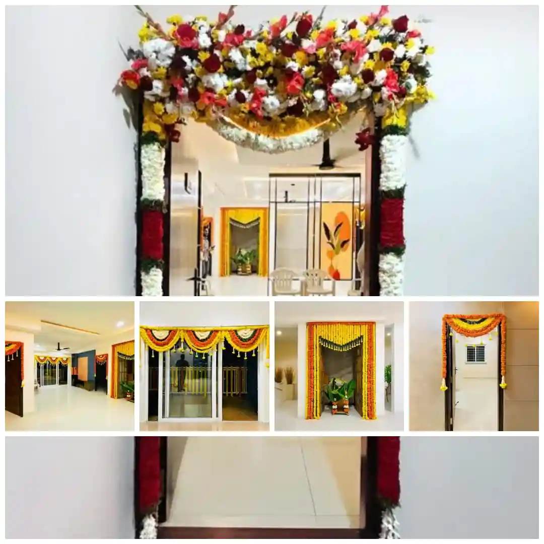 balloon decoration house warming decoration Book 2BHK Flower Gruhapravesam Door Flower Decoration 25499